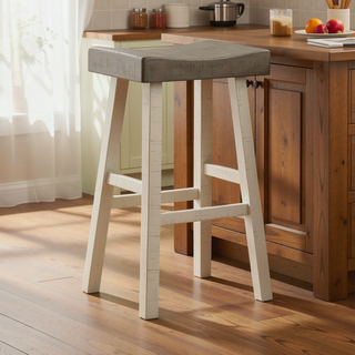 Sunvega 4-Piece Counter Height Dining Set with Table and 3 Stools in White and Coffee