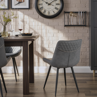 Sunvega Mid-Century Modern Leatherette Swivel Side Chair with Quilted Backrest