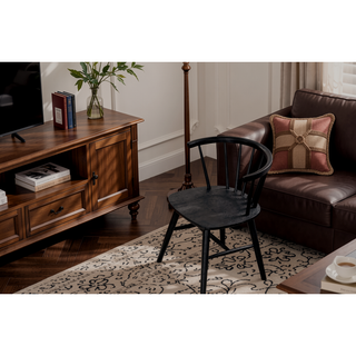 Sunvega Mid-Century Modern Dining Chairs with Spindle Back and Shaker Legs