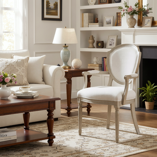 Sunvega Modern Light Oak Finish Wooden Side Chairs with Chenille Upholstery Set of 2
