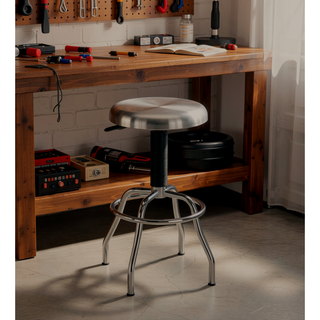 Sunvega Brushed Stainless Steel Swivel Adjustable Height Kitchen Bar Stool