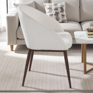 Sunvega Contemporary Faux Leather Chair with Cut Out Design and Metal Legs