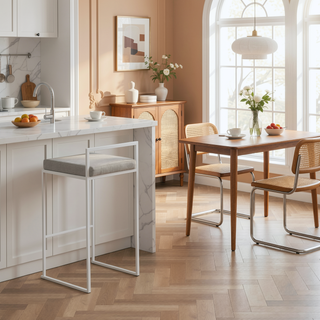 Sunvega Fuji Contemporary Stackable Counter Stool with Upholstered Padded Seat and Frame