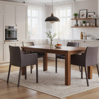 Sunvega Modern Faux Leather Upholstered Dining Chair with Metal Frame