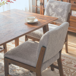 Sunvega Soft Boucle Dining Chairs Set of 2 with High-Density Foam Padding