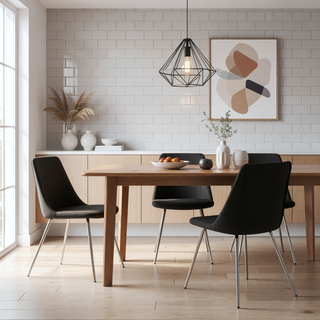 Sunvega Modern Velvet Dining Chair with Chrome Metal Legs Set of 4 for Home