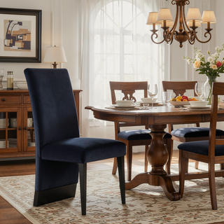 Sunvega Contemporary Boucle Finish Dining Chairs with Extended Back 2PK Set