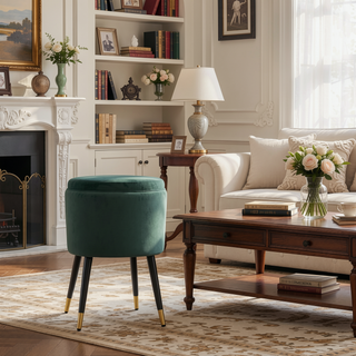 Sunvega Modern Velvet Upholstered Dining Chair with Tulip Design and Gold Tips