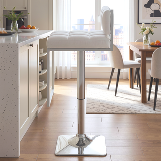Sunvega Adjustable Bar Stool with U-Shaped Footrest and Plush Padding