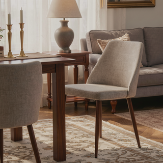 Sunvega Modern Dining Chair with Iron Legs and Wood Finish for Durability