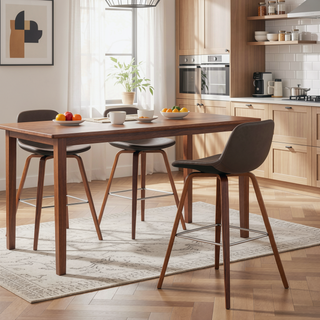 Sunvega Mid Century Modern Bentwood Counter Bar Height Stool Set of 2