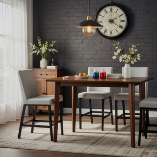 Sunvega Contemporary Transitional Style Fabric Upholstered Dining Chair Set