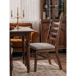 Sunvega Walnut Finish Rectangular Dining Table with Extension Leaf for 8