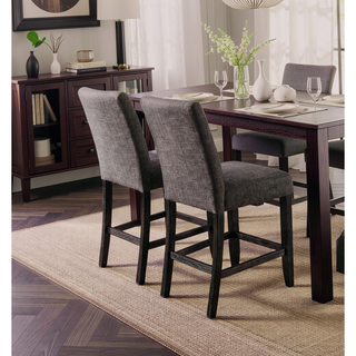 Sunvega Gray Rustic Style Counter Height Chair with Padded Fabric Seat and Backrest