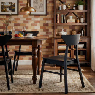 Sunvega Modern Contemporary Black Finish Rectangular Wooden Dining Table