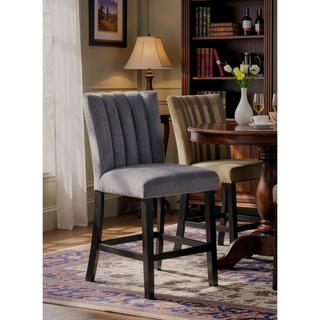 Sunvega Transitional Dining Table with Faux White Marble Top and Black Wood Base