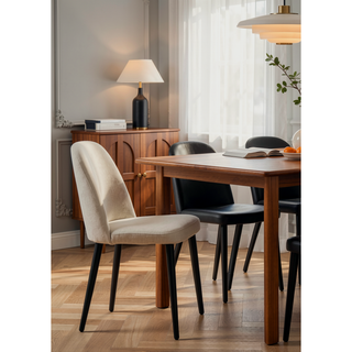 Sunvega Soft Suede-Style Fabric Upholstered Armless Chair with Metal Legs Set of 4