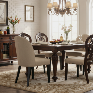 Sunvega Modern Upholstered Dining Chairs Set of 2 in Sand with Leatherette and Velvet