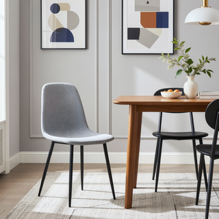 Sunvega Modern Medieval Style Dining Chairs with Velvet Cushions and Golden Metal Legs