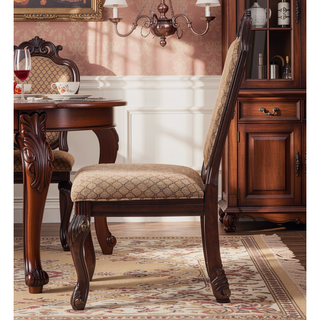 Sunvega Counter Height Fabric Upholstered Armless Chair with Wooden Queen Anne Legs