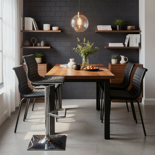 Sunvega Adjustable Swivel Barstool with Faux Leather Seat and Chrome Base
