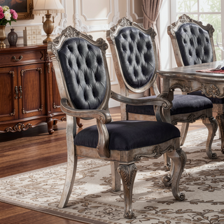Sunvega Tufted Arm Chair with Padded Seat Cushions and Scrolled Backrest Details