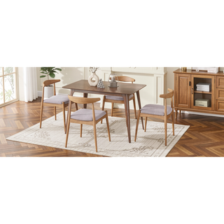 Sunvega Set of 2 Rubberwood Dining Chairs with Ergonomic Backrest and Plush Comfort Cushions