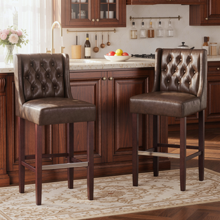 Sunvega Modern Minimalist Bar Stool with Metal Legs and High Density Fabric Seat