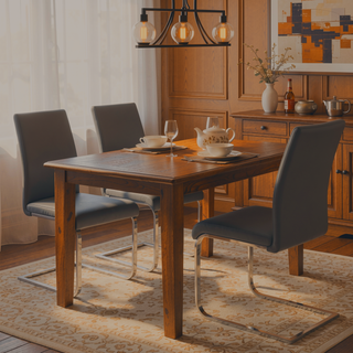 Sunvega Grey Faux Leather Upholstered Contemporary Dining Chair Set of 2