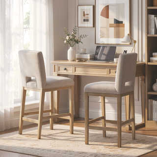 Sunvega Modern Upholstered Bar Stools with Padded Seats for Kitchen Dining