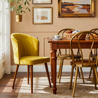 Sunvega Navy Blue Velvet Parsons Dining Chair Set with Solid Wood Structure