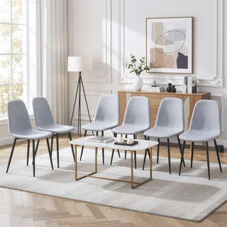 Sunvega Modern Medieval Style Dining Chairs with Velvet Cushions and Golden Metal Legs