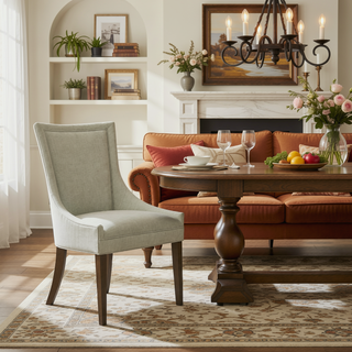 Sunvega Set of 2 Chenille Upholstered Dining Chairs with 300 lbs Capacity
