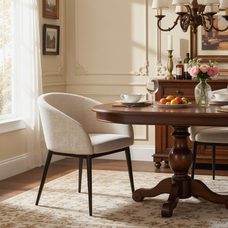 Sunvega Renee Contemporary Chair with Cream Noise Fabric and Copper Metal Legs