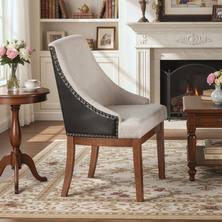 Sunvega Traditional Luxury Upholstered Chairs with Sloped Arms and Nailhead Trim