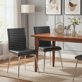 Sunvega Contemporary Dining Accent Chair with Swivel and Tufted Faux Leather Seat