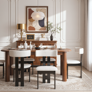 Sunvega Modern PU Leather Dining Chairs with Solid Wood Legs for Family Kitchen