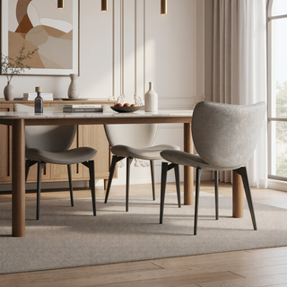 Sunvega Modern PU Leather Dining Chairs Set of 2 with Carbon Steel Frame for Kitchen