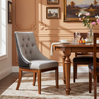 Sunvega Traditional Luxury Upholstered Chairs with Sloped Arms and Nailhead Trim