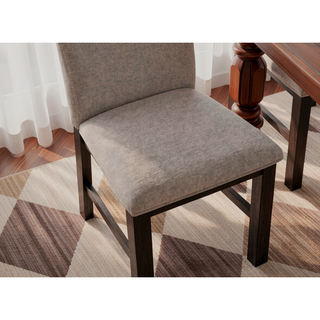 Sunvega Antique Black and Gray Finish 2pc Side Chair with Pleated Back and Upholstered Seat