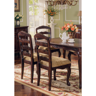 Sunvega Transitional Style Dining Chairs with Padded Seats and Ladder Back Design