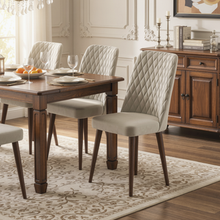 Sunvega Mid-Century Modern Velvet Dining Chair Set of 2 with Solid Wood Frame