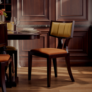Sunvega Traditional Dining Room Chair Set of 2 in Camel Faux Leather