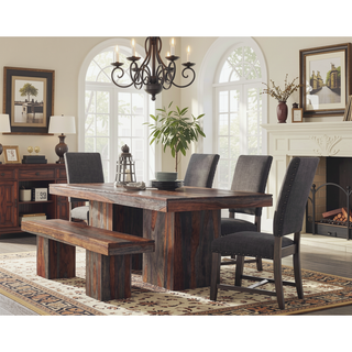Sunvega Warm Grey Smokey Black Upholstered Side Chair Set of 2 for Dining