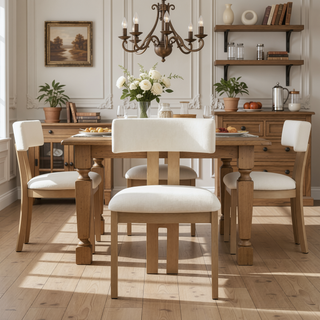 Sunvega Upholstered Armless Dining Chairs with Metal Legs and Polyester Blend Fabric