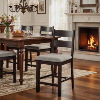Sunvega Industrial U-Shape Metal Legs Walnut Black Finish Two Tone Design Bench