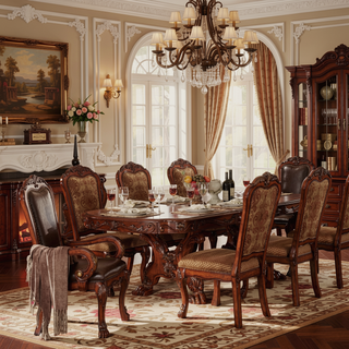 Sunvega Brown and Cherry Oak Arm Chair with Nailhead Trim and Wooden Claw Leg