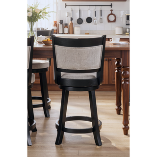 Sunvega Contemporary Swivel Pub Stools with Upholstered Seat and Footrest