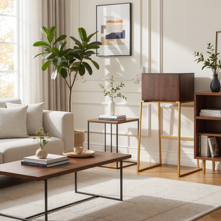 Sunvega Mason Mara Contemporary Fixed-Height Barstool with Gold Metal Walnut Wood Grey Faux Leather