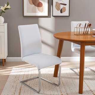 Sunvega Contemporary Faux Leather Upholstered Dining Chair with Sturdy Metal Base Set of 2